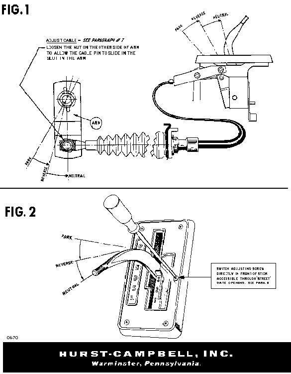 Adjustments for the Hurst Dual/Gate shifter